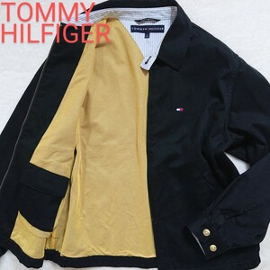 【美品 希少 裏メッシュ】L相当 TOMMY HILFIGER トミー スイングトップ ドリズラージャケット ブルゾン ジップ ロゴボタン メンズ 黒 赤 黄