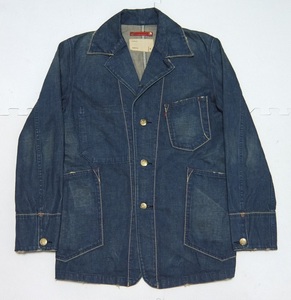 2003年 Levi's red loop USED加工 デニム カバーオール 紺 M チェンジボタン リーバイス ジャケット