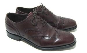 英国製 GRENSON グレンソン フルブローグ レザーシューズ バーガンディ 8F 革靴