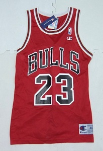 デッドストック 90s チャンピオン NBA シカゴブルズ マイケルジョーダン タンクトップ 赤 40 メンズ Champion BULLS JORDAN 未使用品