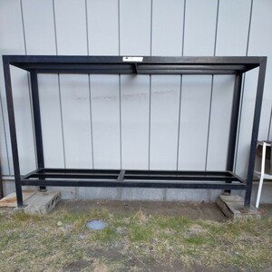 [ receipt limitation (pick up) ] iron made angle tank stand ( used ) width 162.7cm× height 100cm× depth 45cm
