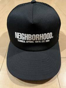 [美品]neighborhoodネイバーフッド 帽子 メッシュキャップ トラッカーキャップ スナップバック 黒ブラック 23SS