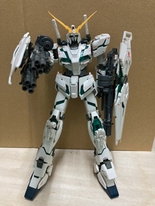 （ジャンク品）MG　1/100 RX-0 　ユニコーンガンダム　グリーン完成品　機動戦士ガンダムUC（ユニコーン）バナージ・リンクス　高さ約23cm