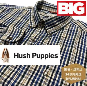 Hush Puppies マイクロチェック ボタンダウン ネルシャツ