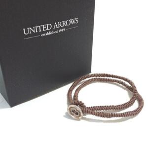 【uab18】【uab19】UNITED ARROWS　ユナイテッドアローズ 　ブレスレット　シルバー925　イタリア製　メッシュ　ブラウン　茶色　２重巻 