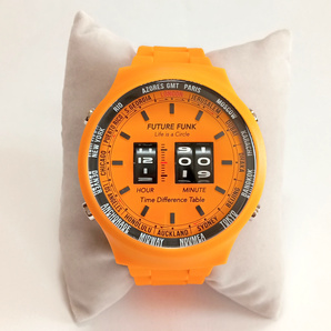 【ffw50】新品 FUTURE FUNK フューチャー ファンク 腕時計 FF105-MS クォーツ オレンジケース オレンジラバーベルト ビタミンカラーの画像2