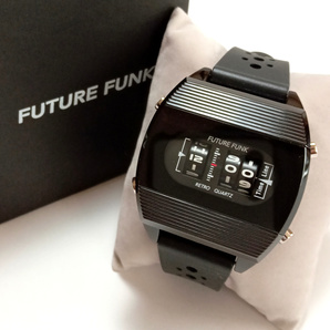 【ffw4】新品 FUTURE FUNK フューチャー ファンク 腕時計 FF104-BK クォーツ ブラックケース ブラックラバーベルト 黒の画像1