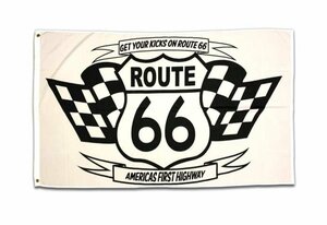 ◆送料無料◆【ROUTE66 checker・チェッカーフラッグ】※《アメリカン フラッグ／900×1500mm》　アメリカン雑貨　旗　ルート66