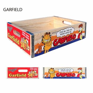 【GARFIELD・ガーフィールド】※《ウッドクレートボックス》　アメリカン雑貨　インテリア収納　ドリンクケース　木箱