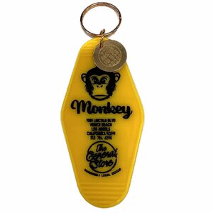 ◆送料\120◆【モーテルキーホルダー】※《MONKEY・イエロー》 猿　ホテル　キータグ　キーホルダー