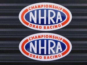 送料\84【NHRA・全米ホットロッド協会】※《レーシングステッカー／２枚セット》　(品番：ms025)　アメリカン雑貨　ガレージ