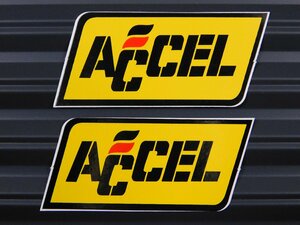 送料\84【ACCEL・アクセル】※《レーシングステッカー／２枚セット》　(品番：ms011)　アメリカン雑貨　ガレージ