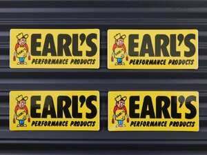 送料\84【EARL'S・アールズ】※《レーシングステッカー／４枚セット》　(品番：ms010)　アメリカン雑貨　ガレージ