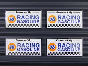 送料\84【76 RACING GASOLINE】※《レーシングステッカー／４枚セット》　(品番：ms003)　アメリカン雑貨　ガレージ