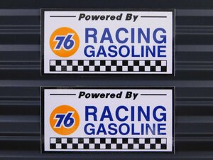 送料\84【76 RACING GASOLINE】※《レーシングステッカー／２枚セット》　(品番：ms003)　アメリカン雑貨　ガレージ