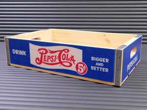 [PEPSI* Pepsi ]*{ wood box |5 cent } american miscellaneous goods interior storage drink case tree box 