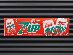 【７ＵＰ・セブンアップ チェリー】※《バンパーステッカー／レッド・サイズ76×279mm》　８９～９５年代ロゴ　ステッカー