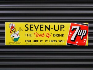 【７ＵＰ・セブンアップ】※《バンパーステッカー／イエロー・サイズ76×279mm》　３９～６９年代ロゴ　ステッカー