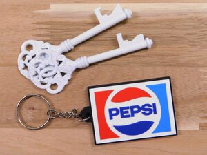 【PEPSI・ペプシ】※《企業ロゴ・ラバーキーホルダー 》　アメリカン雑貨　キーリング　RC074