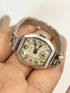 LONGINES 手巻き アンティーク プラチナ PLATINE スモセコ 腕時計 cal.828 ロンジン