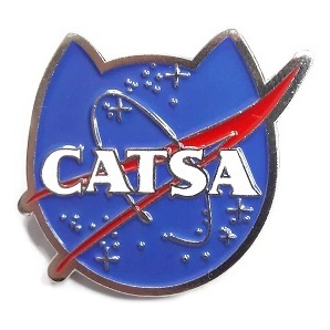 ■新品ピンバッチ■CATSA 猫 NASAのパロディ ネコ・ピンバッジの画像1