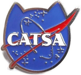 ■新品ピンバッチ■CATSA　猫　NASAのパロディ　ネコ・ピンバッジ