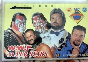 ■未使用テレホンカード■WWF SUPERSTARS 日米レスリングサミット　テッド・デビアス/ジェイク・ロバーツ/ビッグ・ボスマンWWE天龍源一郎