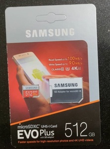 ●新品microSDカード●SAMSUNG SDXC 512GB 　UHS-I CLASS10 EVO PLUS　SDアダプター付　未開封