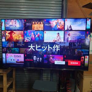 1円～ 動作品 2020年製 ハイセンス Hisense 65インチ 65S6E 4K チューナー NEOエンジン WHESWELL スタンド付き Netflix Hulu 引き取り歓迎