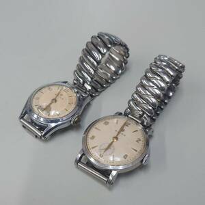 1円～ 動作品 セイコー SEIKO スモールセコンド スモセコ 1741 手巻き Sマーク WATER PROOF 昭和レトロ 時代 アンティーク 2本