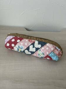 [handmade 01] hand .. patchwork quilt pen case glasses pouch embroidery 