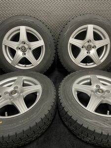 175/70R14 DUNLOP/WINTER MAXX WM01 18年製 Staker 14インチ 5J＋42 100 4H スタッドレス 4本 ダンロップ ヤリス アクア ヴィッツ (9-C94)