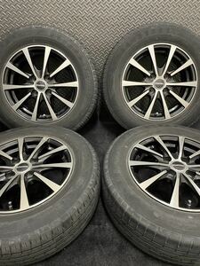 185/70R14 DUNLOP/ENASAVE RV504 18年製 Laffite 14インチ 5.5J＋38 100 4H 夏タイヤ 4本 ダンロップ エナセーブ ノート ブラポリ (3-C206)