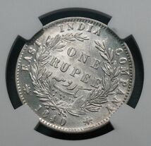 1840年 インド 銀貨 NGC MS61 ヤングヘッド ヴィクトリア 女王 １ ルピー 硬貨 アンティークコイン ワイオン ビクトリア 銀貨 シルバー_画像8