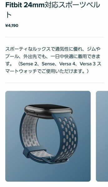 Fitbit Sense 2 Versa 4 純正スポーツベルト スポーツバンド