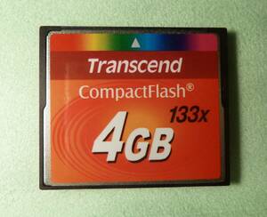 コンパクトフラッシュ CFカード・Transcend　CompactFlash　4GB・中古良品