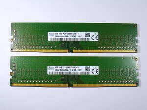 【中古】SK Hynix PC4-21300 DDR4-2666V 8GB×2枚 合計16GB HMA81GU6CJR8N-VK