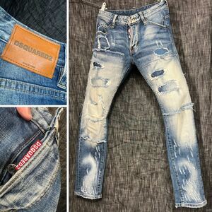 Dsquared2 ハードダメージ加工　デニム　スリムジーンズ　44 メンズ