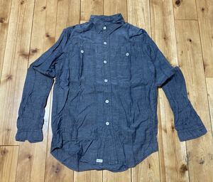 【格安】sassafras feel sun shirts ササフラス フィールサンシャツ シャンブレー サイズS グレー 灰色玉虫