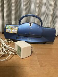 SONY/ソニー/CD/ラジオ/CFD-E10TV/動作品/05年製/ACアダプター/CDプレーヤー/ブルー/CDラジカセ