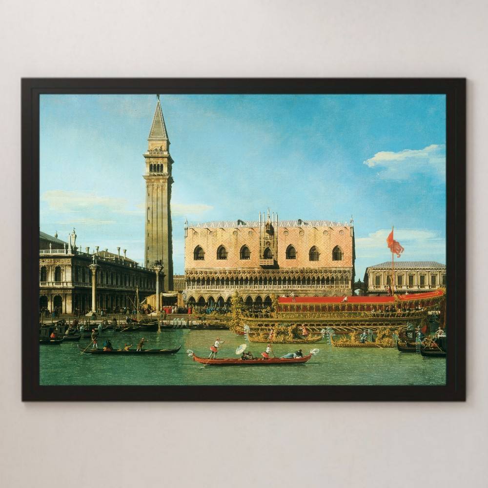 Canaletto Moro's Bucentauro en el Día de la Ascensión Pintura Arte Póster Brillante A3 Bar Café Clásico Interior Paisaje Pintura Venecia Italia, residencia, interior, otros