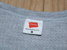 ■STUSSY×Hanes ステューシー×ヘインズ■サーマル ロング Tシャツ■メンズ S 霜降りグレー 無地 長袖 別注 コラボ■ロンT カットソー_画像5