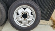 ジムニー 純正 スチールホイール16インチ 175/80-16 4本セットBRIDGESTONE DUELAR H/T M/S 684 中古品_画像2