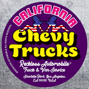 送料無料！★Reckless Automobile NEWステッカー「CHEVY TRUCKS」シボレーC10/S10/C1500/エルカミ TRUCKIN' エアサス トラッキン アメ車