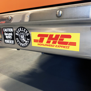 ★THC STICKER★パロディステッカーDHL USDM JDM アメ車ローライダー HOTROD パティーナ CAL ミニトラック エアサス ハイドロ 420