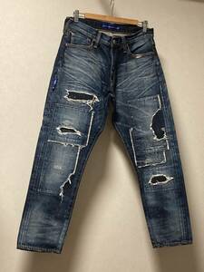 DENIM BY VANQUISH & FRAGMENT デニムバイヴァンキッシュフラグメント VFP4011 クラッシュデニム FIVE YEARS WASH TAPERED DENIM PANTS