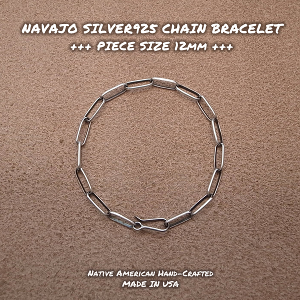 12mm ナバホシルバーチェーン ブレスレット NAVAJO CHAIN BRACELET -MADE IN USA インディアンジュエリーMADE IN USA