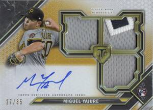 【ミゲル・ヤフーレ】ジャージ 直筆サインカード 35枚限定 東京ヤクルトスワローズ 2021 TOPPS MIGUEL YAJURE AUTO #検索 BBM EPOCH