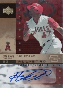 【HOWIE KENDRICK】直筆サインカード 2007 UPPER DECK AUTO FUTURE STARS ALL-STAR PROSPECTS AUTOGRAPH #検索 TOPPS BBM EPOCH