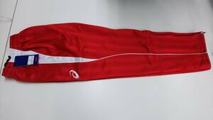  Asics тренировочные штаны S красный × белый кромка застежка-молния новый товар не использовался 